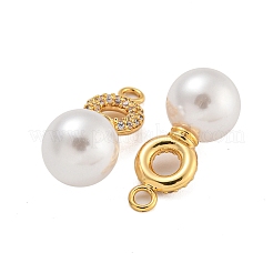 Brass Micro Pave Cubic Zirconia Pendants&nbsp;KK-U036-16G