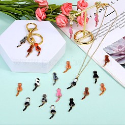 40Pcs 10 Styles Rack Plating A1lloy Enamel Pendants&nbsp;ENAM-SZ0004-04
