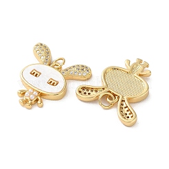 Brass Micro Pave Cubic Zirconia Pendants&nbsp;KK-B083-42G