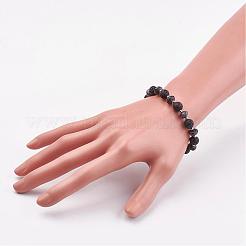 Natural & Synthetic Mixed Stone & Lava Rock Stretch Bracelets&nbsp;BJEW-JB03071