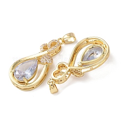 Brass Micro Pave Cubic Zirconia Pendants&nbsp;KK-Z141-01G-01A