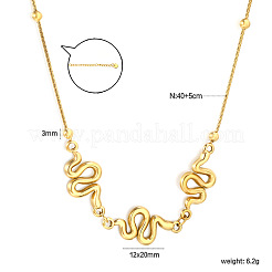 304 Stainless Steel S Shaped Sanke Pendant Necklaces&nbsp;WG3BA37-01