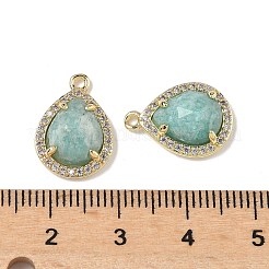 Natural Amazonite Faceted Teardrop Pendants&nbsp;G-U028-02G-04