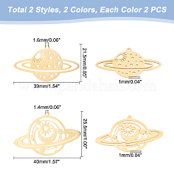 8Pcs 4 Style 201 Stainless Steel Pendants&nbsp;STAS-DC0001-54
