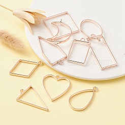 10Pcs Alloy Open Back Bezel Pendants&nbsp;PALLOY-YWC0002-02RG