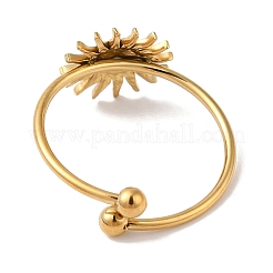 Ion Plating(IP) 304 Stainless Steel Sun Open Cuff Rings for Women&nbsp;RJEW-M167-09C-G