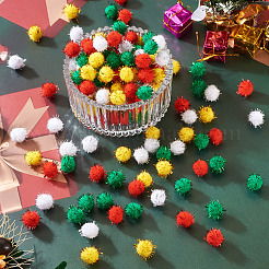 400Pcs 4 Colors Christmas Handmade DIY Doll Craft Pom Pom Yarn Pom Pom Balls&nbsp;AJEW-TA0003-32