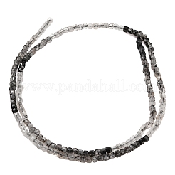 Gradient Color Natural Tourmalinated Quartz Beads Strands&nbsp;GG-CBA9722-C01-2x2mm