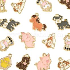 24Pcs 8 Styles Zinc Alloy Enamel Pendants&nbsp;ENAM-FS0004-05