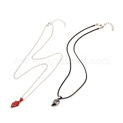 Rack Plating Alloy Heart Pendant Necklaces Sets&nbsp;NJEW-B081-07C