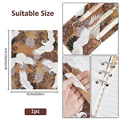 Rectangle with Crane Pattern Cloth Book Covers&nbsp;AJEW-WH0039-46