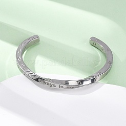 Always In My Heart 304 Stainless Steel Cuff Bangles for Women&nbsp;BJEW-D361-01P