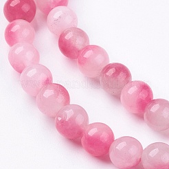 Two Tone Natural White Jade Bead Strands&nbsp;G-R165-6mm-M1
