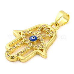 Brass Micro Pave Clear Cubic Zirconia Pendants&nbsp;KK-S401-01G