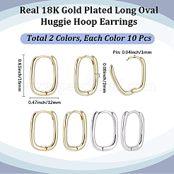 10 Pairs 2 Colors Brass Huggie Hoop Earrings&nbsp;EJEW-BBC0002-36