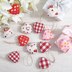 12Pcs 6 Colors Valentine's Day Foam & Cloth Pendant Decoration&nbsp;AJEW-CY0001-34