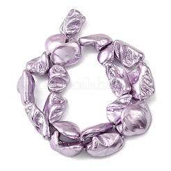 Electroplated Shell Pearl Beads Strands&nbsp;BSHE-A001-01D
