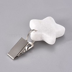 Star Shape Marble Tablecloth Weights with Stainless Steel Tablecloth Clips&nbsp;HJEW-WH0005-09A