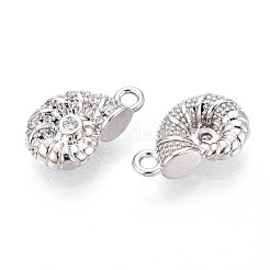 Brass Micro Pave Clear Cubic Zirconia Charms&nbsp;KK-N267-22P