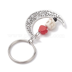 5Pcs Alloy & Synthetic Turquoise & Resin Keychain&nbsp;KEYC-JKC00777