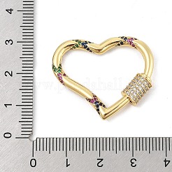 Brass Micro Pave Colorful Cubic Zirconia Keychain Clasps&nbsp;KK-P299-09A-G