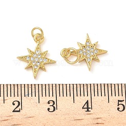 Brass Micro Pave Cubic Zirconia Pendants&nbsp;KK-P326-15G