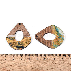 Opaque Resin & Walnut Wood Pendants&nbsp;RESI-T060-49M