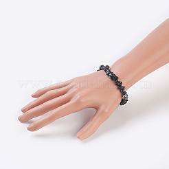 Natural Snowflake Obsidian Stretch Bracelets&nbsp;BJEW-JB03681-10