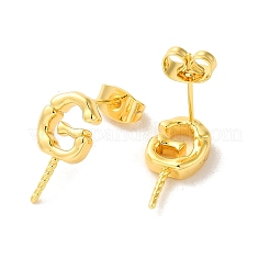 Brass Stud Earrings Findings&nbsp;EJEW-H128-04G