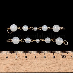 Natural White Agate Round Bead Connector Charms&nbsp;AJEW-AL0021