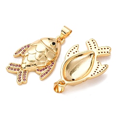 Brass Micro Pave Cubic Zirconia Pendants&nbsp;KK-K408-61G-01