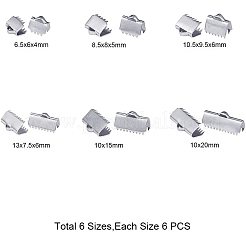 304 Stainless Steel Ribbon Crimp Ends&nbsp;STAS-PH0018-25P