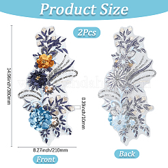 Polyester Embroidery Lace Cloth Patches&nbsp;AJEW-WH20070-079B