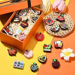 20Pcs 20 Styles Study/Teacher's Day Theme Food Grade Silicone Focal Beads&nbsp;SIL-CJ0001-41