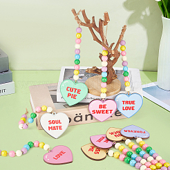 10Pcs Wood Hanging Ornaments&nbsp;HJEW-PH02492