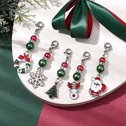 Christmas Alloy Enamel Pendant Decorations&nbsp;HJEW-TA00193