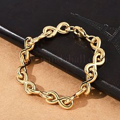 304 Stainless Steel Infinity Link Chain Bracelets for Women Men&nbsp;BJEW-F488-53B-G