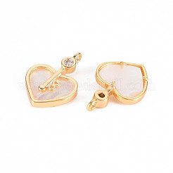 Brass Micro Pave Clear Cubic Zirconia Pendants&nbsp;KK-T062-142G-NF