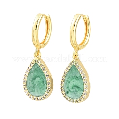 Brass Micro Pave Cubic Zirconia Hoop Dangle Earrings&nbsp;KK-CBA8324-11G-04