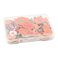 30Pcs 15 Styles Thanksgiving Day Golden Tone Alloy Enamel Pendants&nbsp;ENAM-FS0002-02