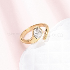 304 Stainless Steel Glass Cuff Open Rings&nbsp;RJEW-P177-02A-G