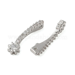 Brass Pave Clear Cubic Zirconia Pendants&nbsp;CU-CBA9FFD-11P-01