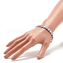 Synthetic Hematite Heart Beaded Stretch Bracelet&nbsp;BJEW-JB07694