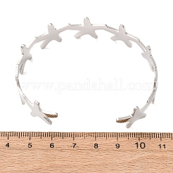 Starfish 304 Stainless Steel Cuff Bangles for Women&nbsp;BJEW-Z176-01P