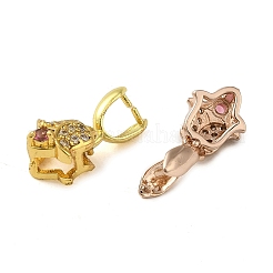 Rack Plating Brass Micro Pave Clear Cubic Zirconia Ice Pick Pinch Bails&nbsp;KK-K340-22