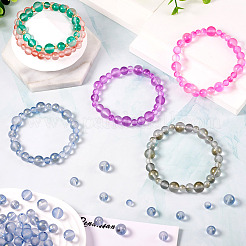 Frosted Transparent Glass Bead Strands&nbsp;GLAA-TA0002-77B