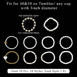 10Pcs 2 Styles Polymer Clay & Crystal Beads Cup Chain&nbsp;AJEW-CN0004-16
