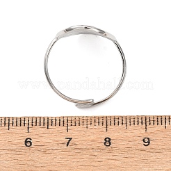 304 Stainless Steel Open Cuff Rings for Women&nbsp;RJEW-K305-04P