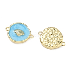 Ocean Brass Enamel Connector Charms&nbsp;KK-C251-05G-02D