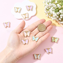 10Pcs Alloy Glass Pendants&nbsp;GLAA-YW0005-19